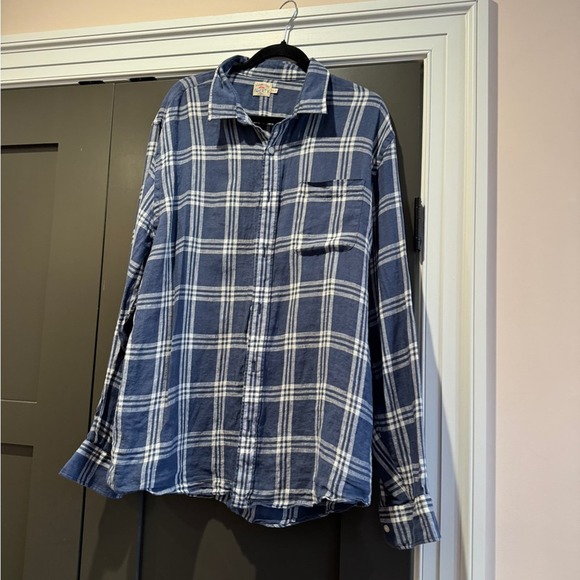 Faherty Linen Plaid Shirt XXL - Picture 1 of 6
